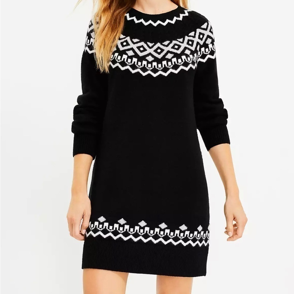 Loft Maternity Fair Isle Sweater Dress Size S